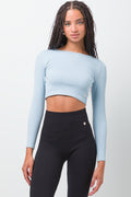 Seamless Long Sleeve Top Bright Blue