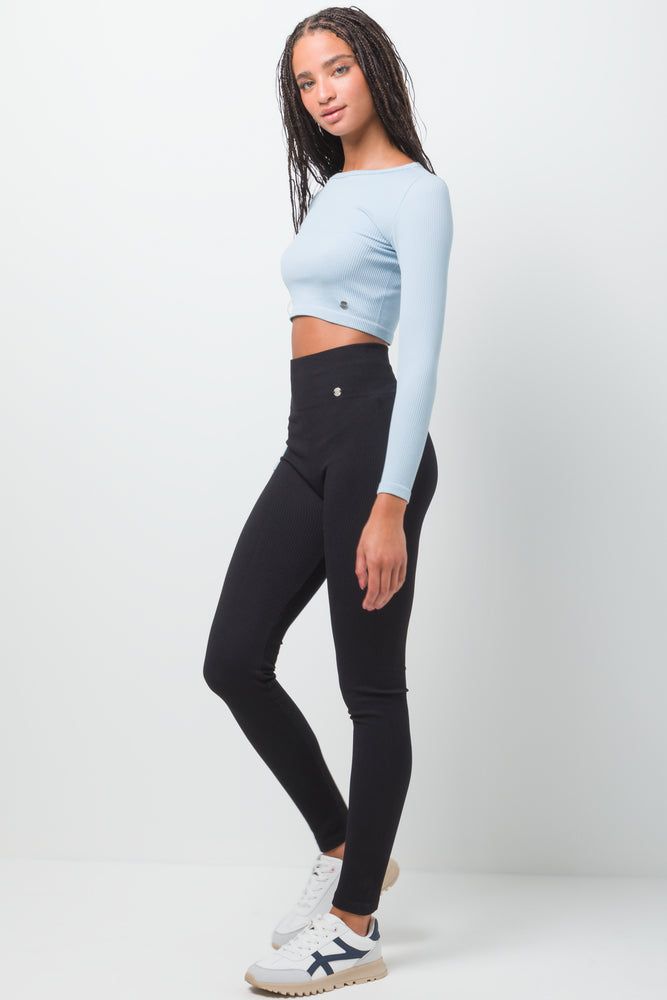 Seamless Long Sleeve Top Bright Blue