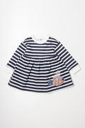 Stripe Fleece Dress Navy And White