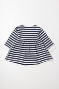 Stripe Fleece Dress Navy And White (2)