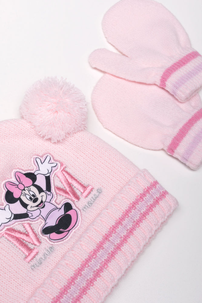 Minnie Mouse Hat Set Pink (1)
