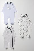 3 Pack Babygrows Grey