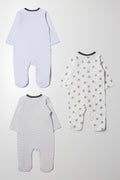 3 Pack Babygrows Grey (4)