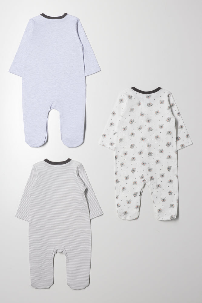 3 Pack Babygrows Grey (4)
