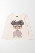 Girl Long Sleeve T-Shirt Cream