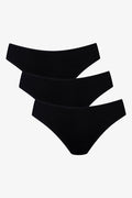 3 Pack Bamboo Cotton Bikini Black (1)