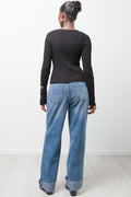 Boatneck Long Sleeve Jersey Black (2)