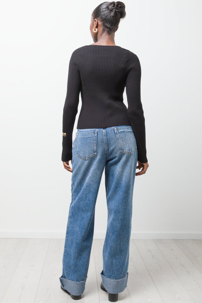 Boatneck Long Sleeve Jersey Black (2)