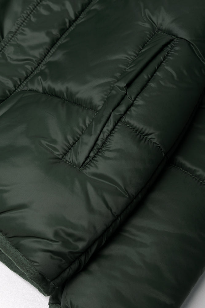 Hooded Puffer Jacket Green (1)