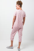 Heart Capri Pyjamas Pink (2)