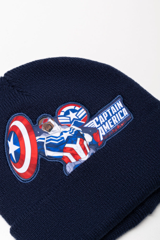 Captain America Beanie And Gloves Set Navy