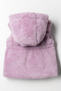 Hooded Fur Sleeveless Jacket Lilac (2)