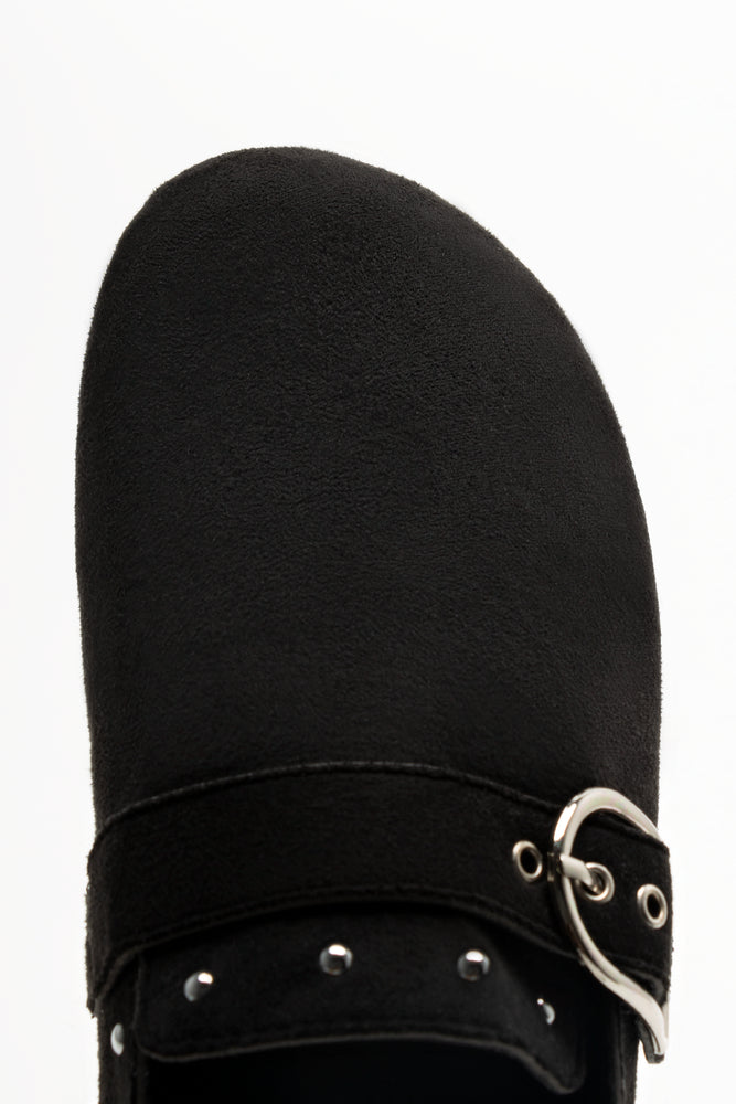 Closed Toe Mule Shoes Black (4)