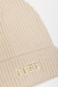 Embroidered Beanie Natural (1)