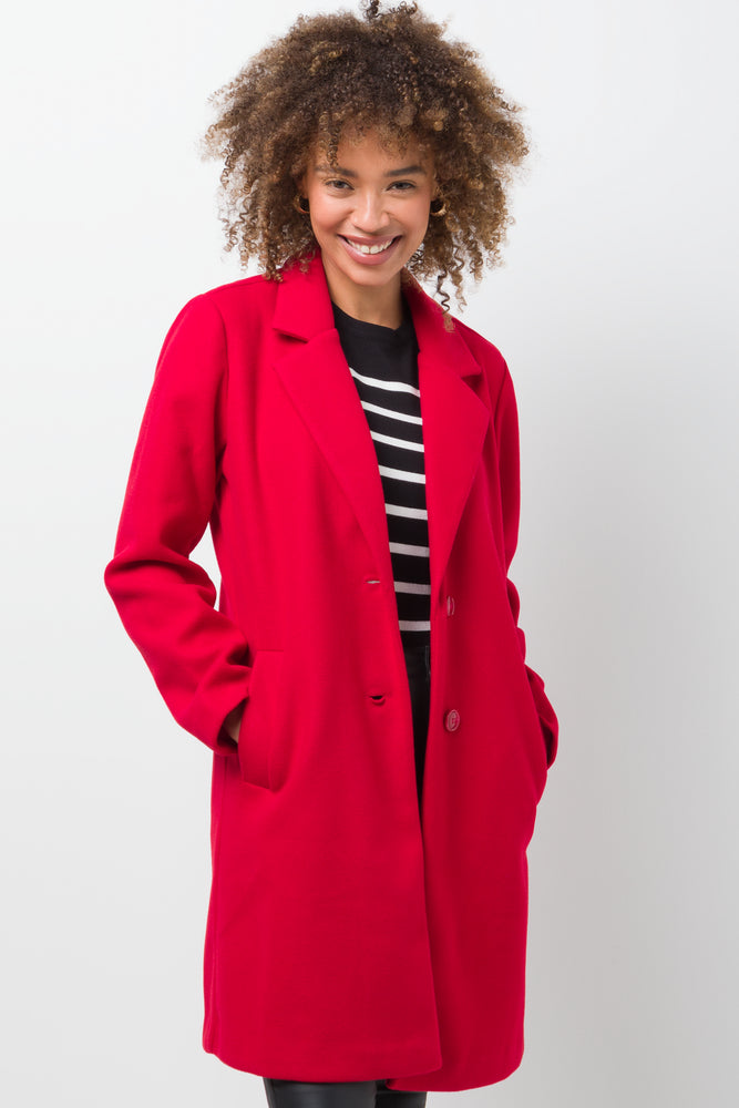 Melton Coat Red