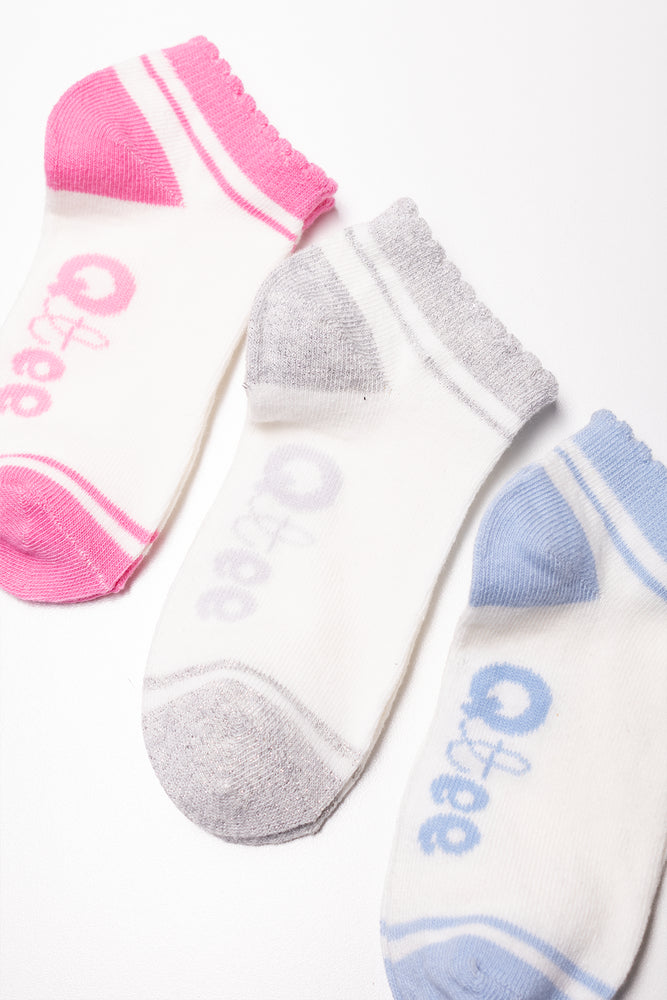 3 Pack Low Cut Socks White (1)