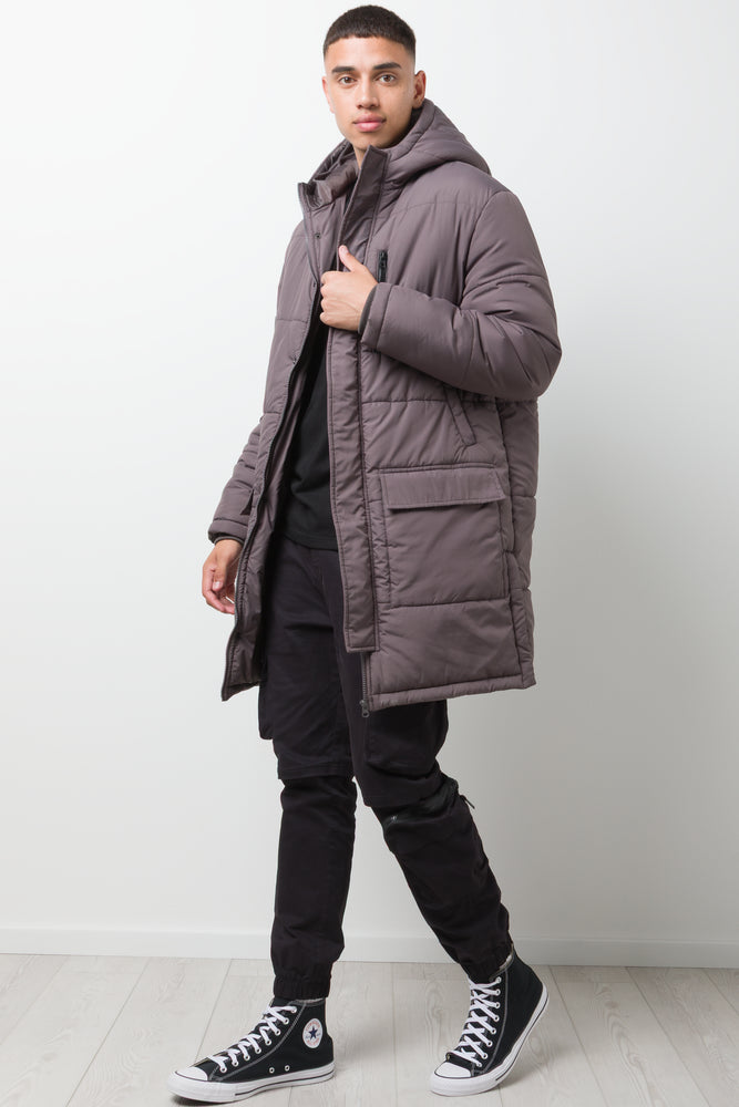 Long Puffer Jacket Charcoal (1)