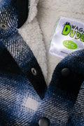 Hooded Check Shacket Navy (1)