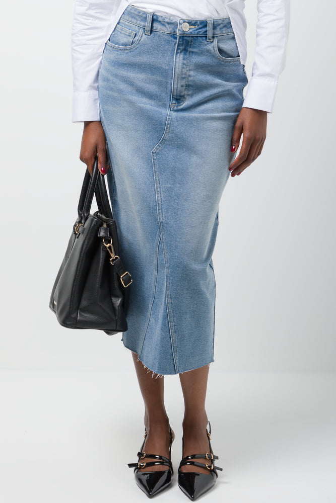 Denim Skirt Mid Blue (1)