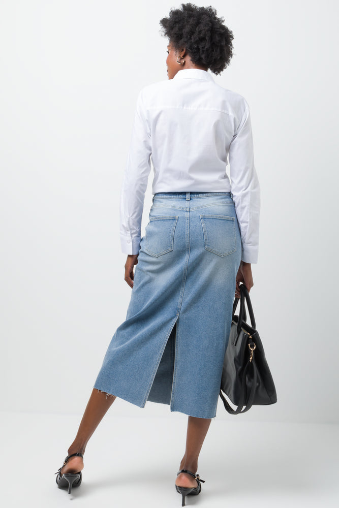 Denim Skirt Mid Blue (3)