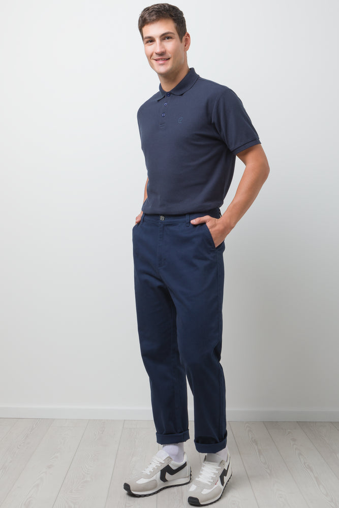 Straight Leg Chino Pants Navy (2)