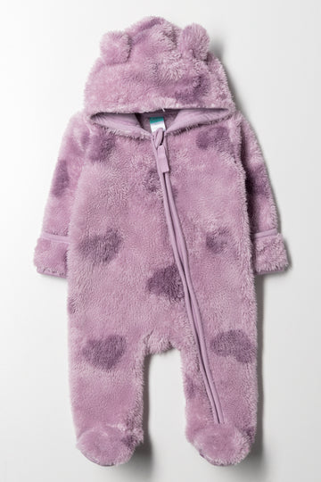Heart Babygrow Purple