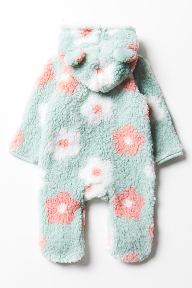 Flower Sherpa Babygrow Green (3)