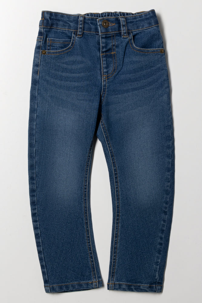 Bow Leg Denim Jeans Blue