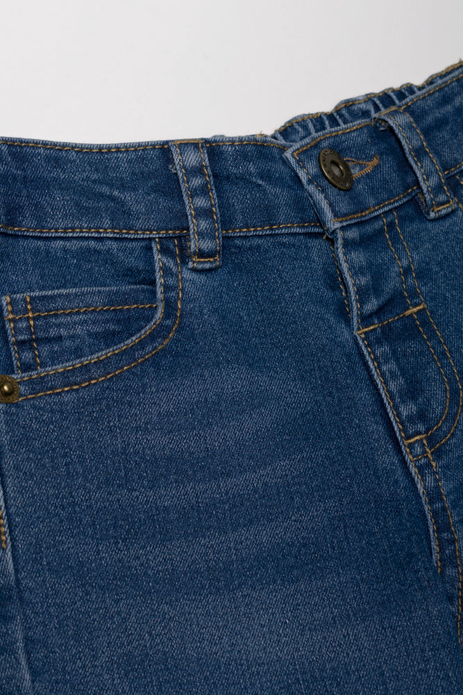 Bow Leg Denim Jeans Blue (1)