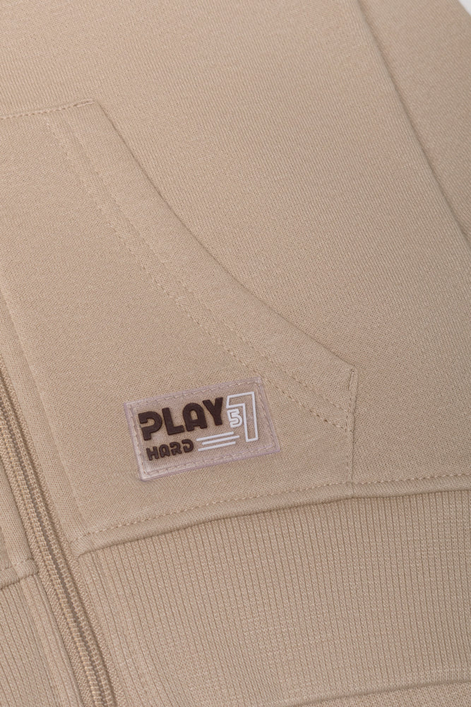Zip Through Hooded Tracktop Natural (1)