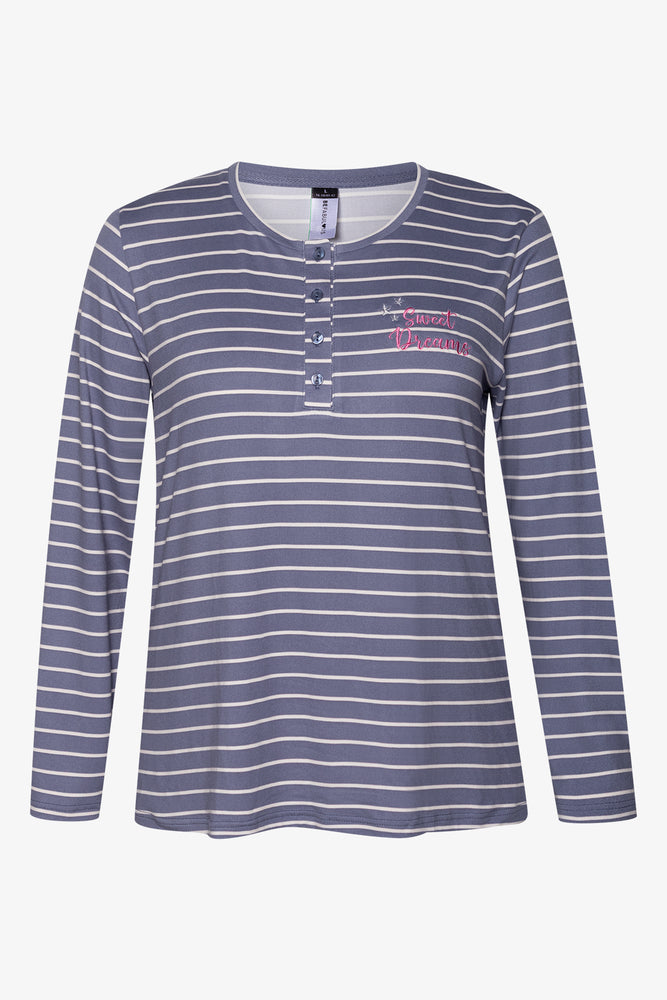 Stripe Long Sleeve Pyjamas Blue