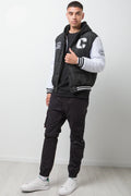 Baseball Puffer Jacket Black (1)