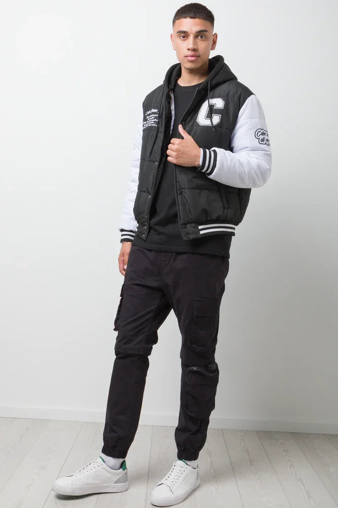 Baseball Puffer Jacket Black (1)