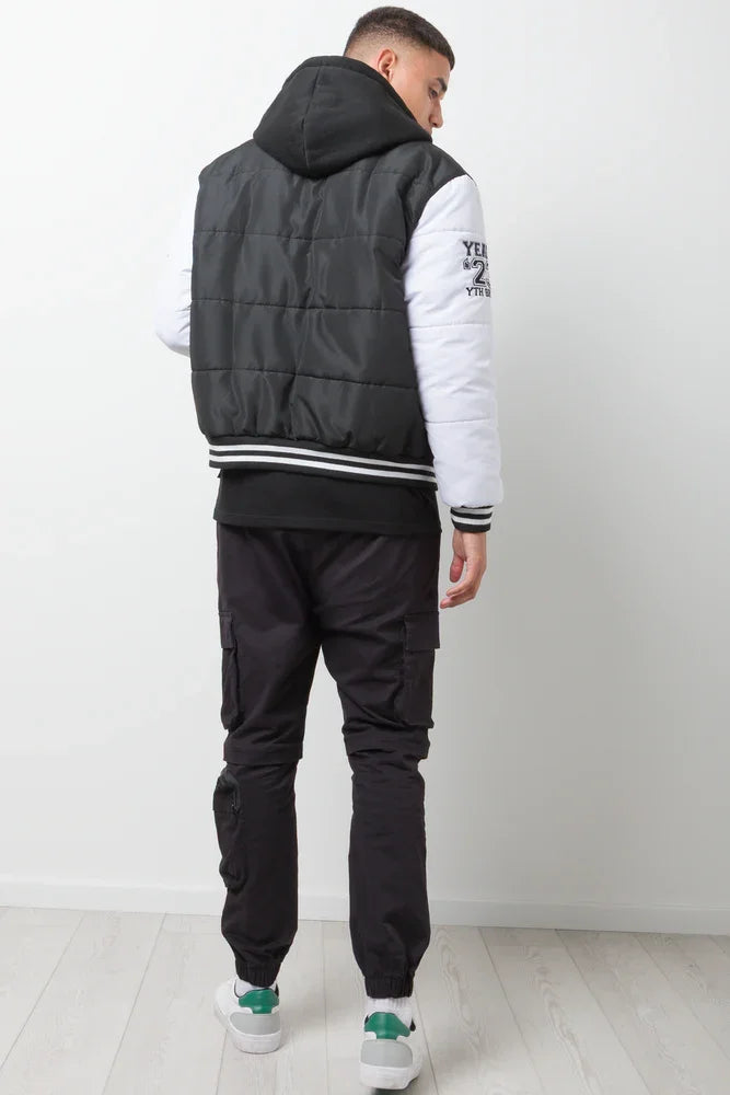 Baseball Puffer Jacket Black (2)