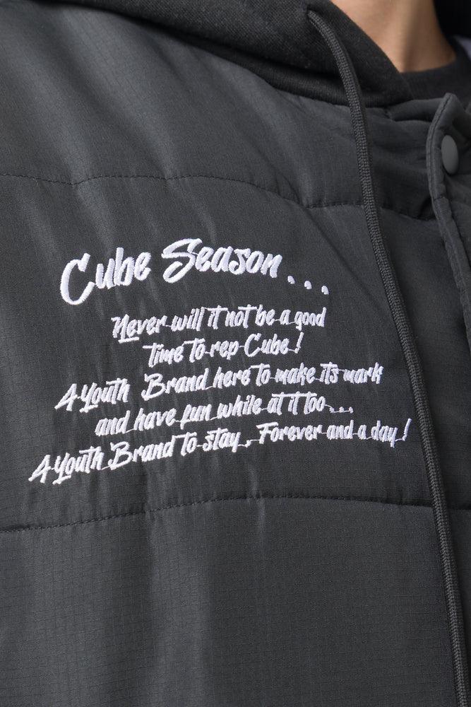 Baseball Puffer Jacket Black (5)