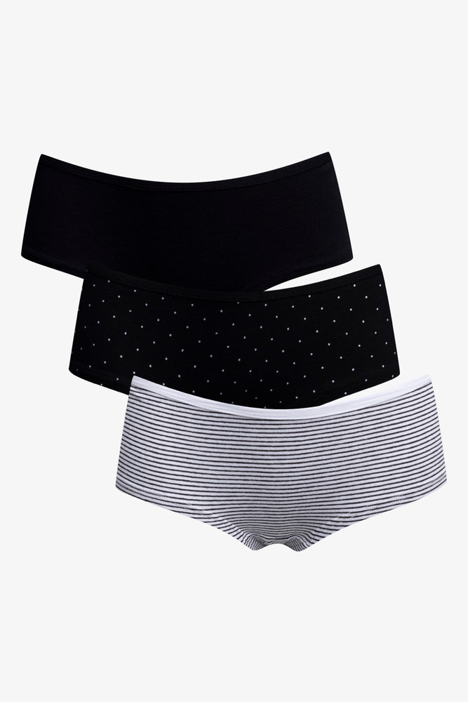 3 Pack Boyleg Panties Black And White (1)