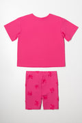 Barbie Oversized T-Shirt And Cycling Shorts Set Pink (2)