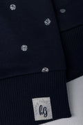 Zip Through Glitter Spot Hoodie Navy (2)