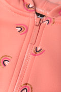 Zip Through Rainbow Hoodie Peach (1)