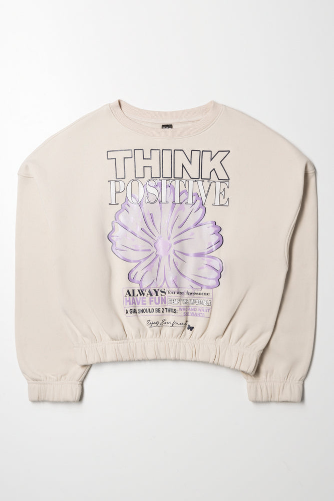 Think Positive Crew Neck Tracktop Natural