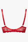 Lace Balconette Bra Red (1)