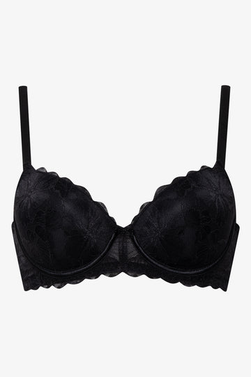 Lace Balconette Bra Black