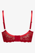 Plus Size Lace Balconette Bra Red (1)