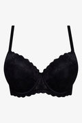 Plus Size Lace Balconette Bra Black