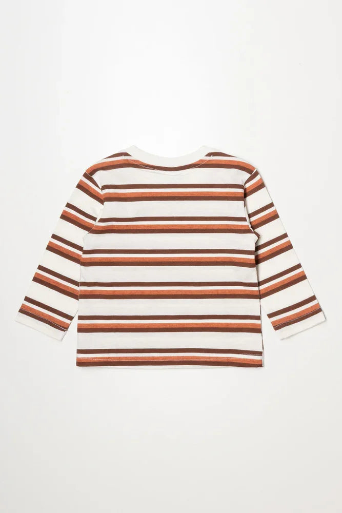 Stripe Long Sleeve T-Shirt Natural (2)