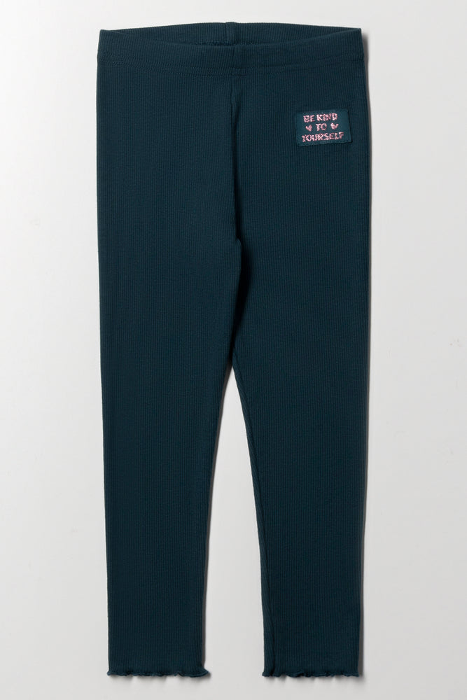 Rib Leggings Green