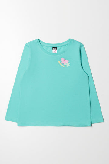 Butterfly Long Sleeve T-Shirt Teal