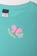 Butterfly Long Sleeve T-Shirt Teal (1)