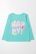 Butterfly Long Sleeve T-Shirt Teal (2)