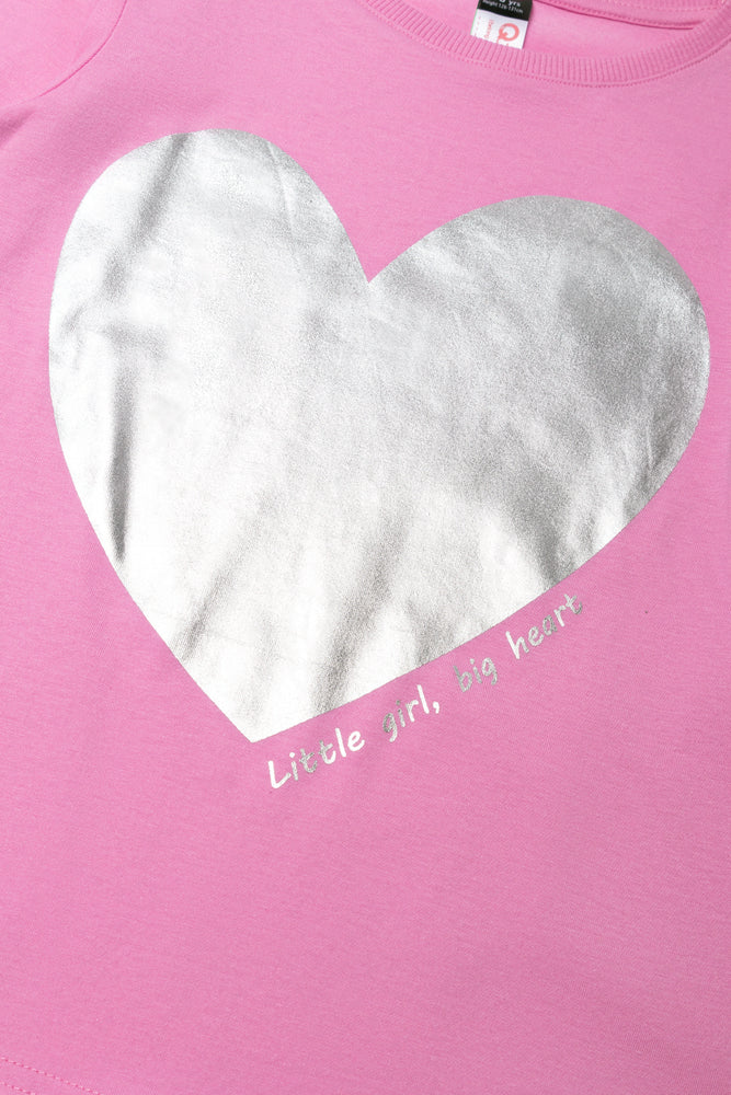 Heart Long Sleeve T-Shirt Pink